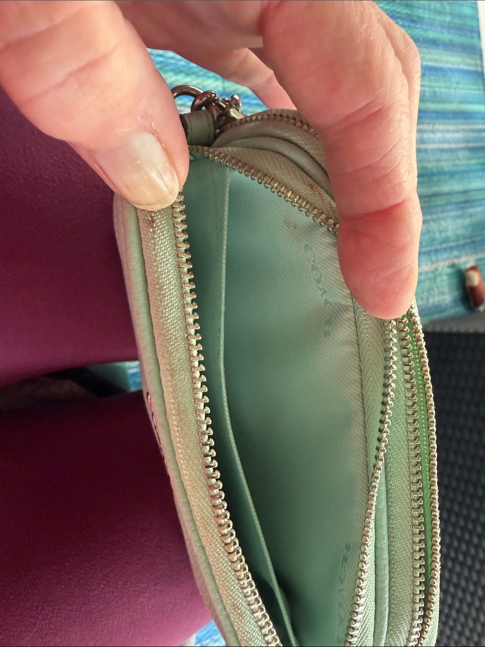Coach Pebble Leather Small Crossbody Bag in Pale Mint - Picture 2 of 4